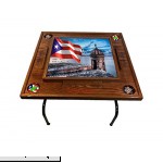 latinos r us Puerto Rico Domino Table with The Morro Red Mahogany B077YQ94FQ